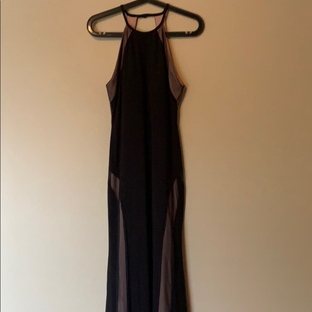 Long black fitted gown